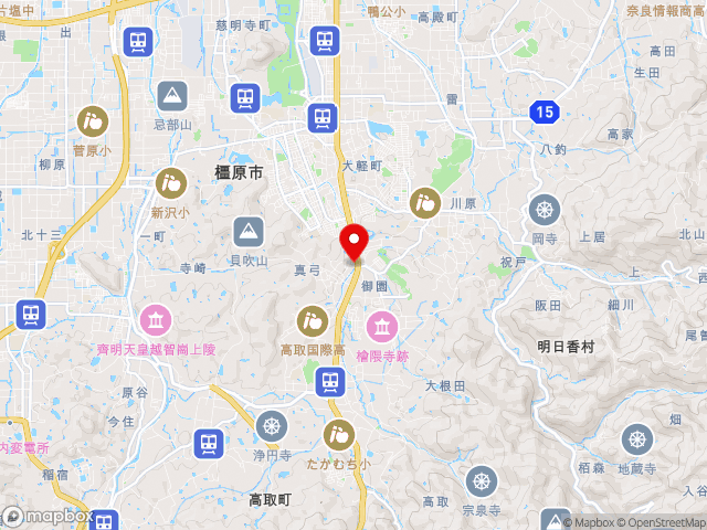 奈良県の道の駅飛鳥の地図