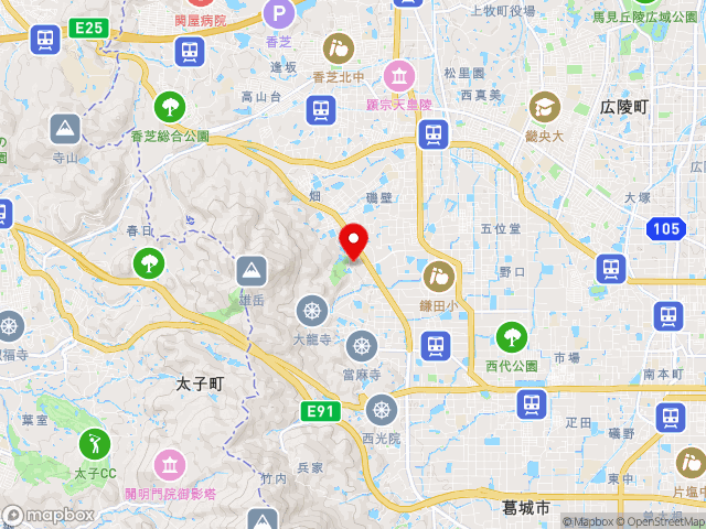 奈良県の道の駅ふたかみパーク當麻の地図