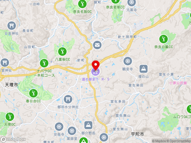 奈良県の道の駅針Ｔ・Ｒ・Ｓの地図