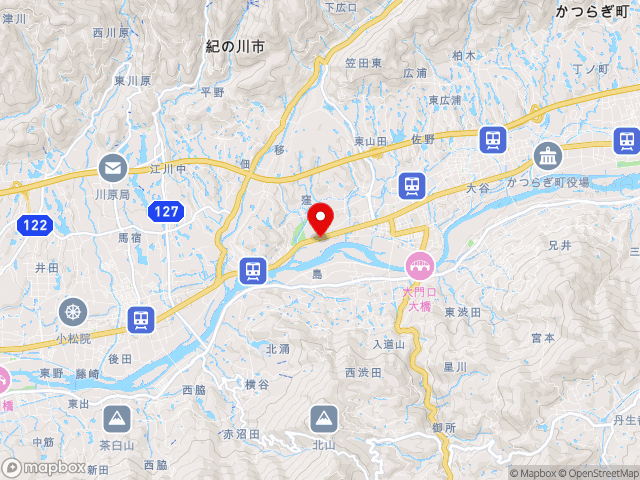 和歌山県の道の駅紀の川万葉の里の地図