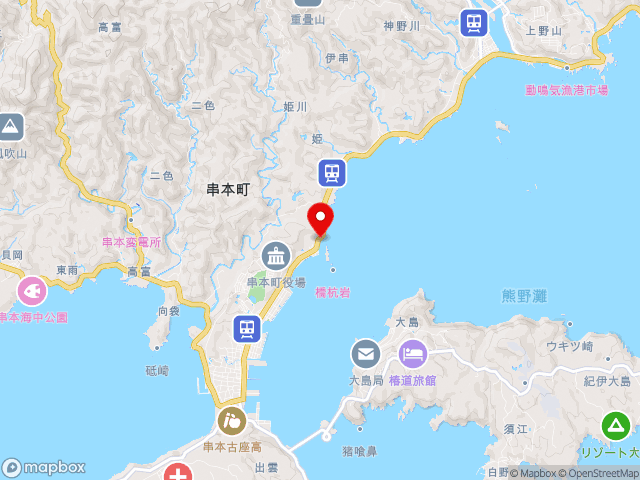 和歌山県の道の駅くしもと橋杭岩の地図