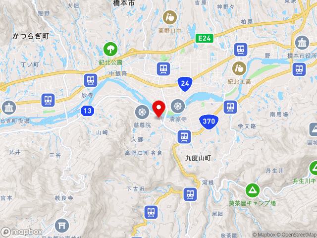和歌山県の道の駅 柿の郷くどやまの地図