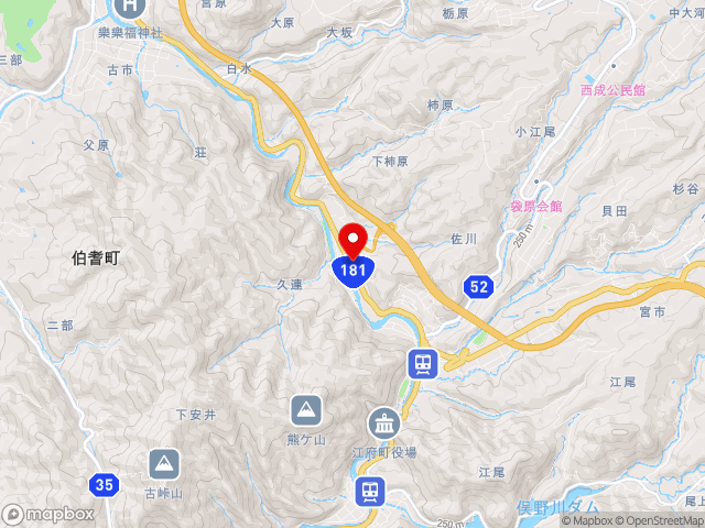 岡山県の道の駅 奥大山の地図
