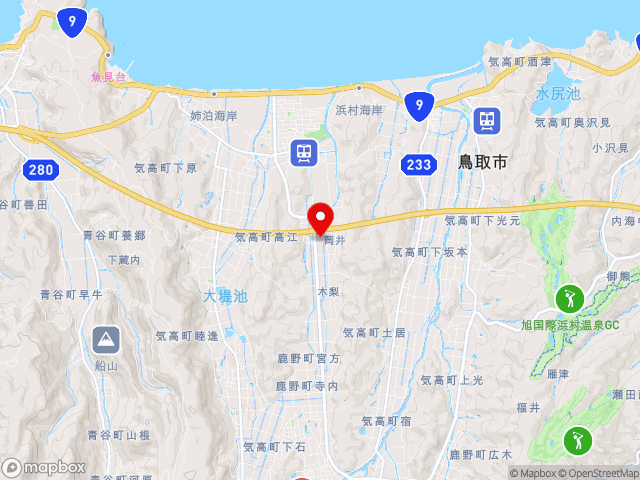 鳥取県の道の駅 西いなば 気楽里の地図