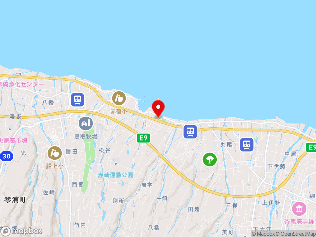鳥取県の道の駅 ポート赤碕の地図