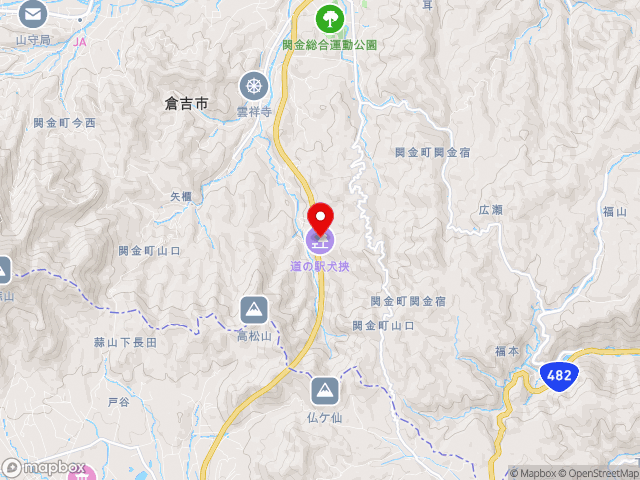 鳥取県の道の駅 犬挟の地図