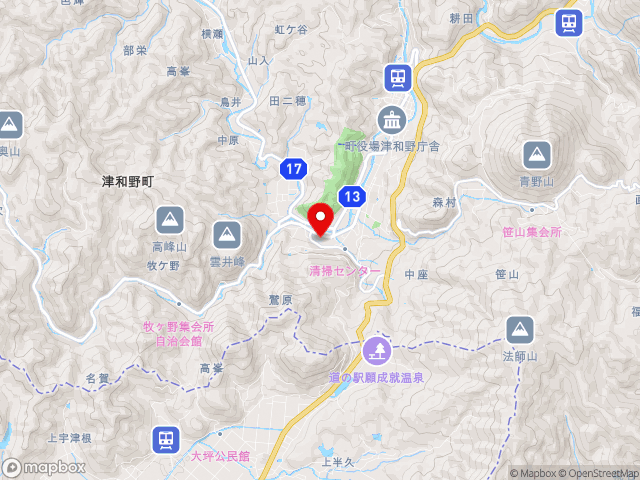 島根県の道の駅 津和野温泉なごみの里の地図