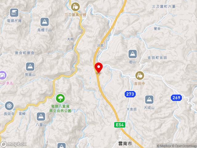 島根県の道の駅 たたらば壱番地の地図