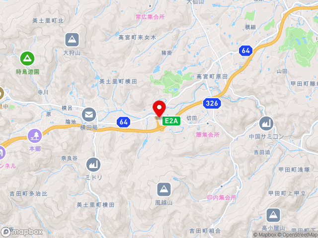 主要地方道三次美土里線沿いの道の駅 北の関宿安芸高田の地図