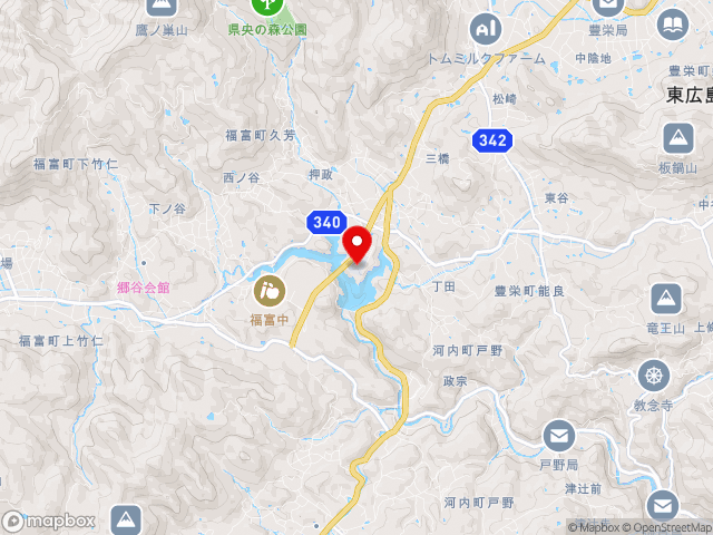 広島県の道の駅 湖畔の里福富の地図