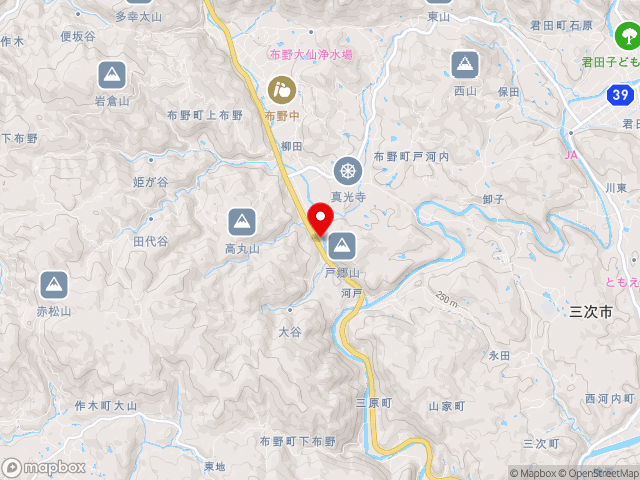 広島県の道の駅ゆめランド布野の地図