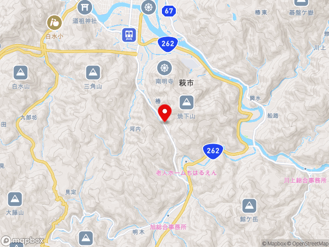 山口県の道の駅萩往還の地図
