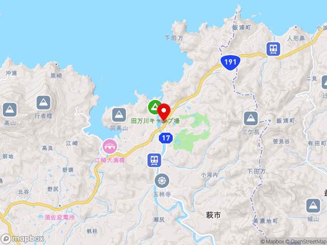 山口県の道の駅ゆとりパークたまがわの地図