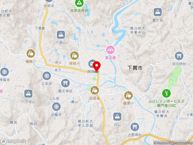 山口県の道の駅きくがわの地図