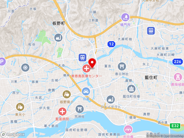 徳島県の道の駅いたのの地図
