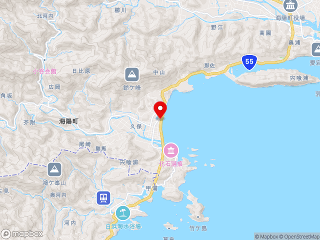 徳島県の道の駅宍喰温泉の地図