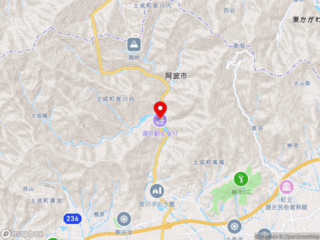 徳島県の道の駅どなりの地図