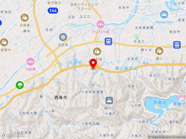 愛媛県の道の駅小松オアシスの地図