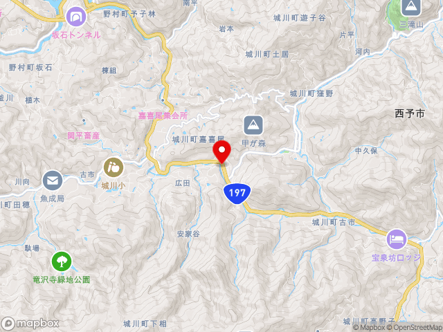 愛媛県の道の駅 きなはい屋しろかわの地図