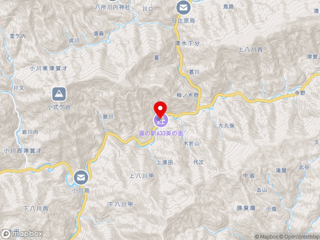 高知県の道の駅 ６３３美の里の地図