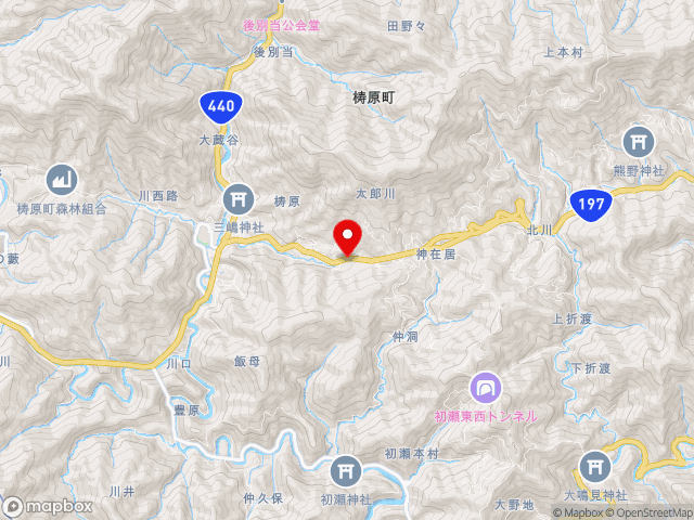高知県の道の駅ゆすはらの地図