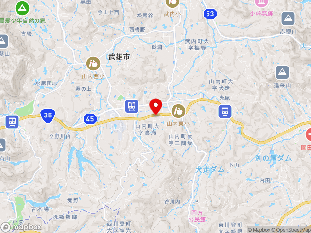 佐賀県の道の駅山内の地図