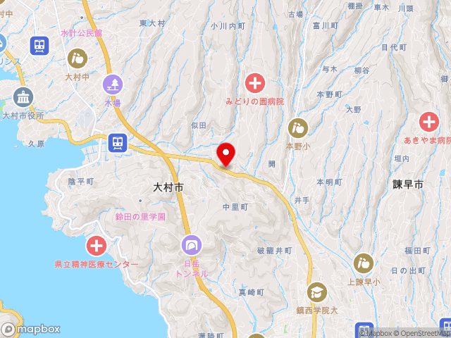 長崎県の道の駅 長崎街道鈴田峠の地図