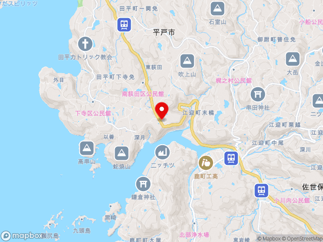 長崎県の道の駅 昆虫の里たびらの地図