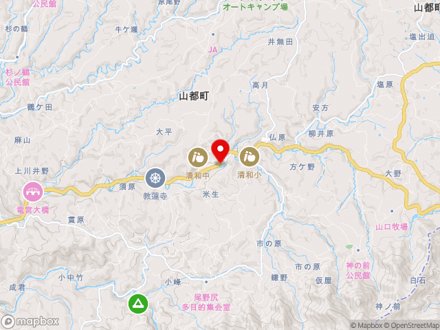 熊本県の道の駅 清和文楽邑の地図