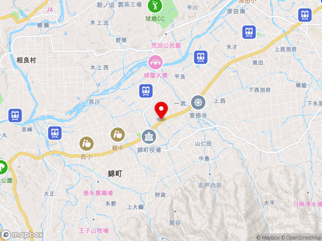 熊本県の道の駅 錦の地図