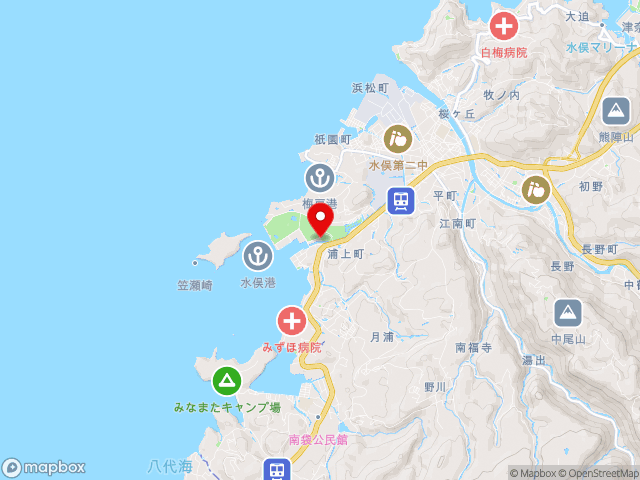 熊本県の道の駅みなまたの地図