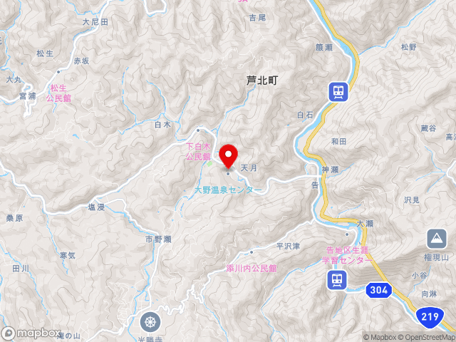 熊本県の道の駅大野温泉の地図