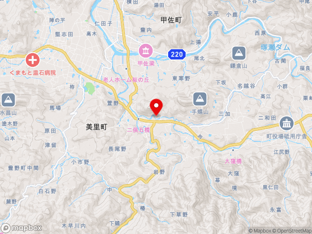 熊本県の道の駅美里「佐俣の湯」の地図