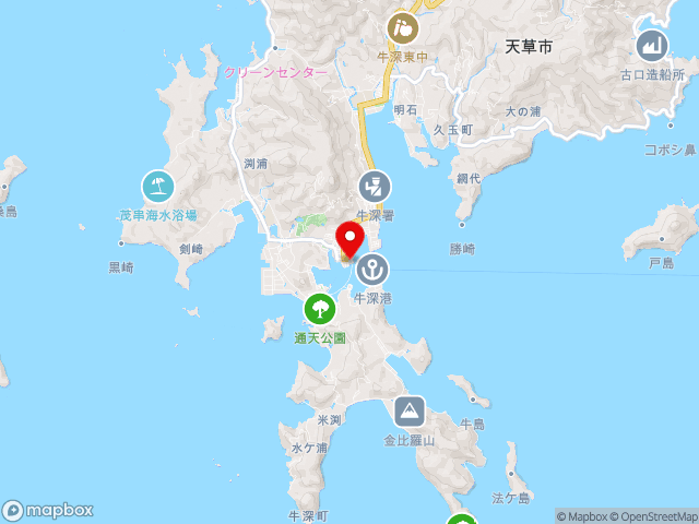 熊本県の道の駅うしぶか海彩館の地図
