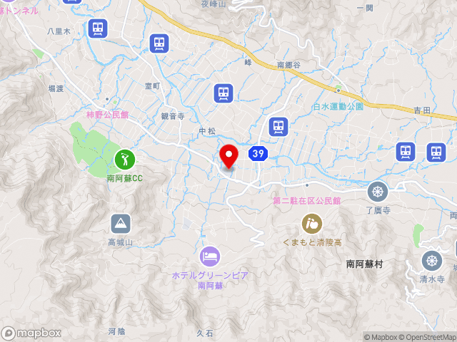 熊本県の道の駅あそ望の郷くぎのの地図