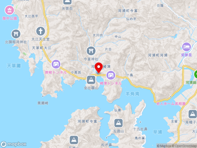 熊本県の道の駅 﨑津の地図