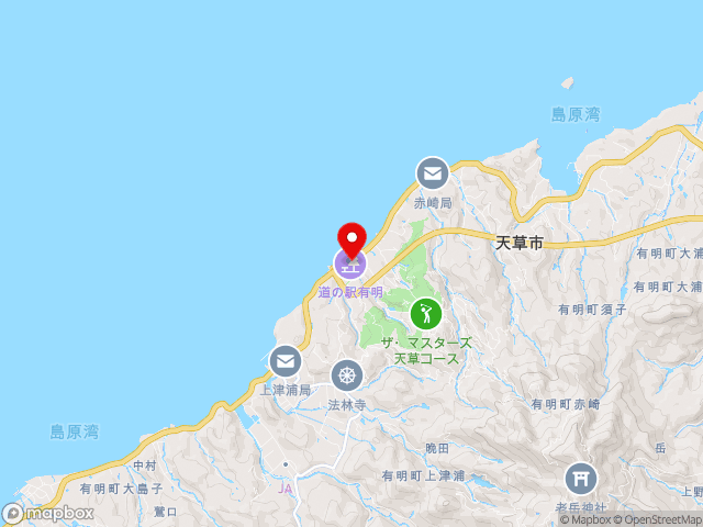 熊本県の道の駅有明の地図