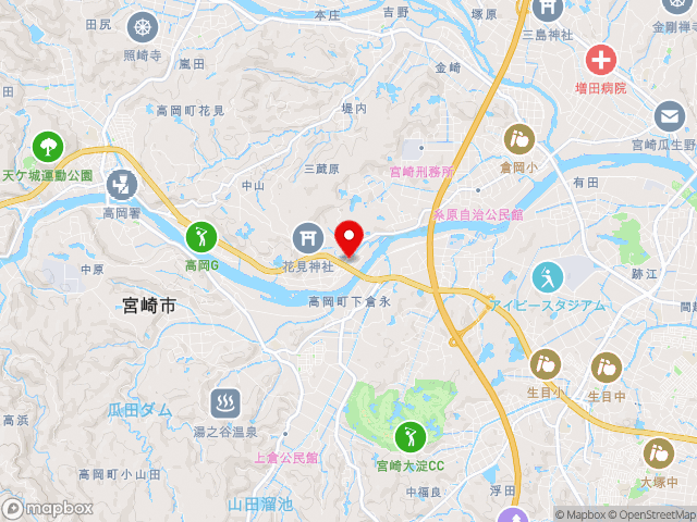 宮崎県の道の駅高岡の地図