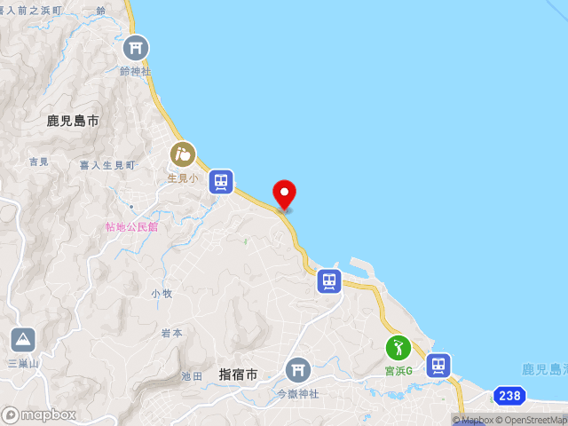 鹿児島県の道の駅いぶすきの地図