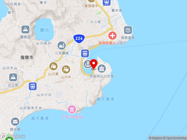 鹿児島県の道の駅山川港活お海道の地図