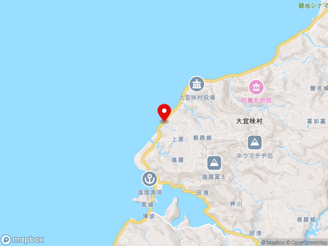 沖縄県の道の駅 おおぎみの地図