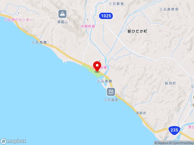 国道235号沿いの道の駅 みついしの地図