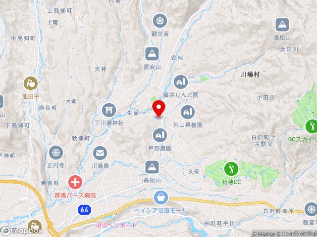 群馬県の道の駅 川場田園プラザの地図