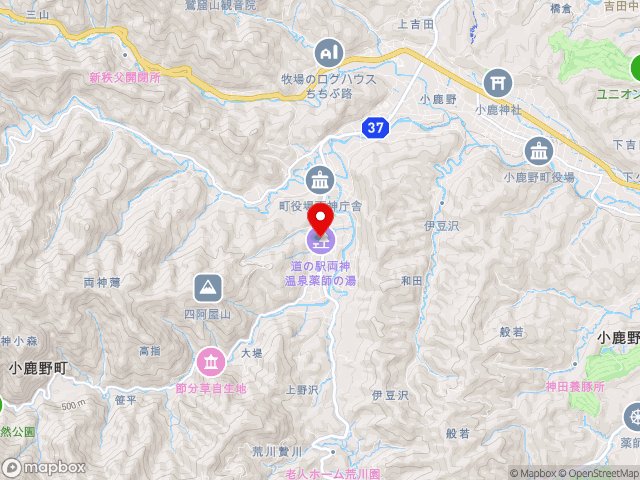埼玉県の道の駅両神温泉薬師の湯の地図