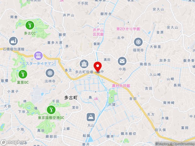 国道296号沿いの道の駅 多古の地図