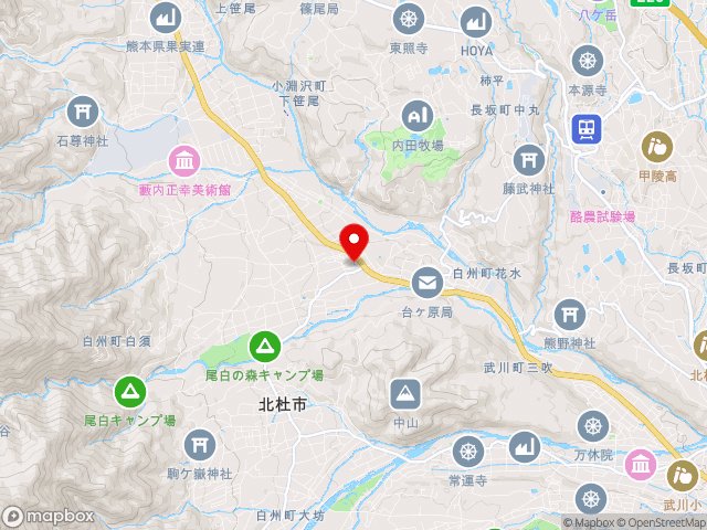 山梨県の道の駅はくしゅうの地図