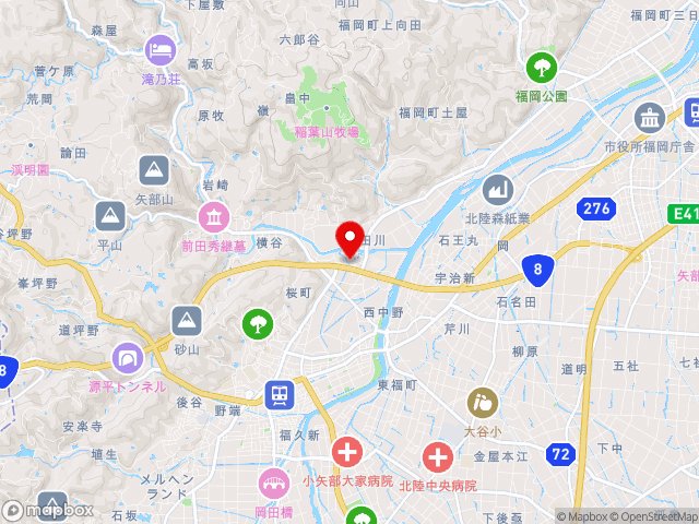 国道8号沿いの道の駅 メルヘンおやべの地図