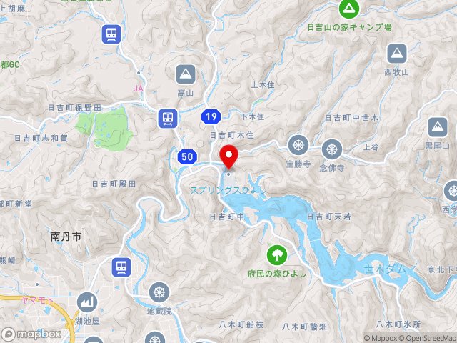 京都府の道の駅 スプリングスひよしの地図