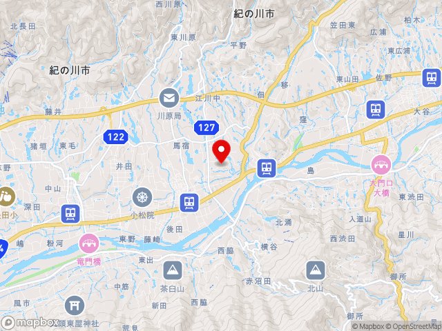 県道中尾名手市場線沿いの道の駅 青洲の里の地図